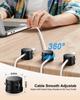 OneLeaf Rotating Strong Magnetic Cable Clips Cord Holders for Lockable Smartphone Charger Adhesive Magnetic Cord Clips for Smoothly Adjustable 8-Pack