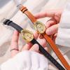 Nordic Style Women's Leather Watch Women's Retro Temperament Design Senior Sense Student Niche French Light Luxury Oval