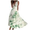 Vestido largo para mujer, vestido maxi, vestido casual de verano, sin mangas, cuello en V, cintura bohemia, vestido estampado