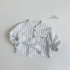Kids' Casual Vertical Stripe T-Shirt – Korean Style, Unisex, Trendy for Ages 2-5.