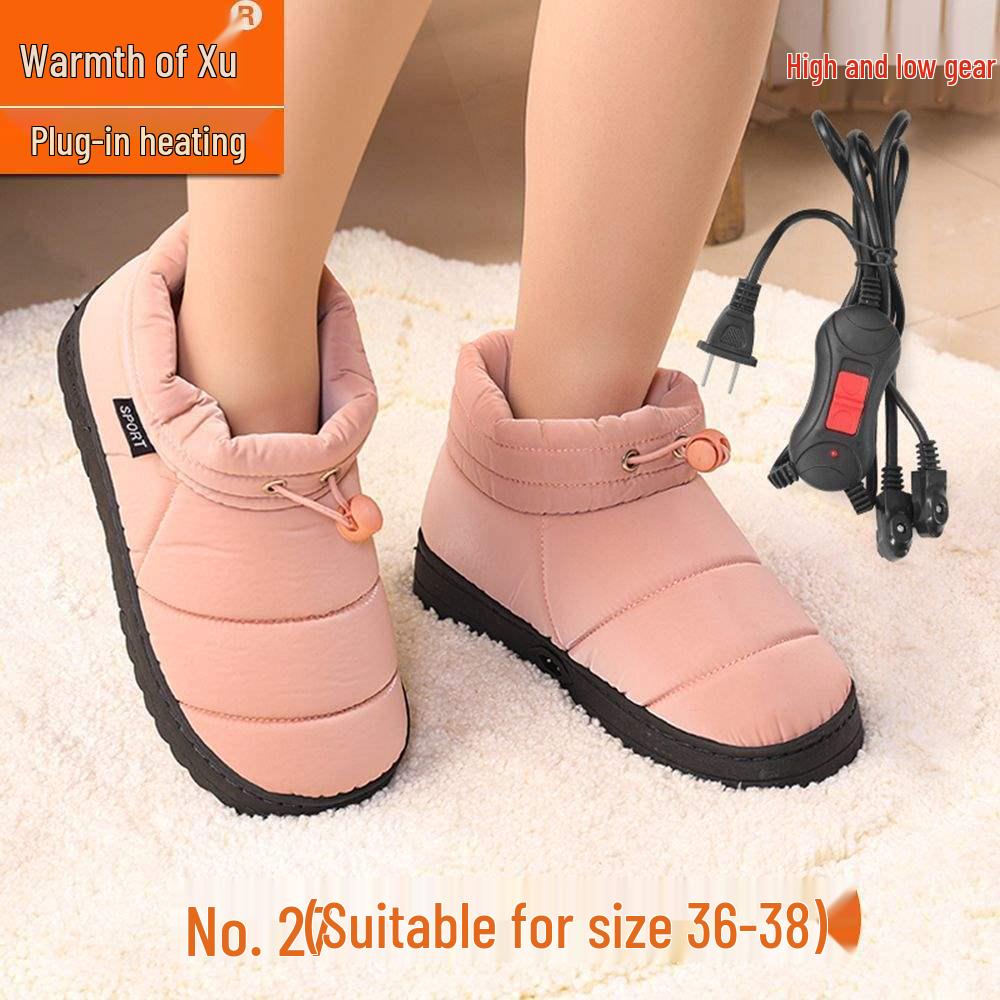 Men's and Women's Electric Heating Rechargeable Cotton Slippers - Warm Feet Device with Walking Pad