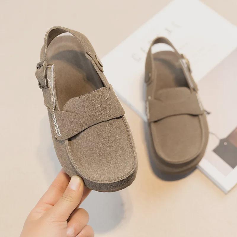 2024 Retro Soft-Soled Toe Shoes for Medium and Large Children - Spring and Autumn Trendy Casual Sandals for Boys