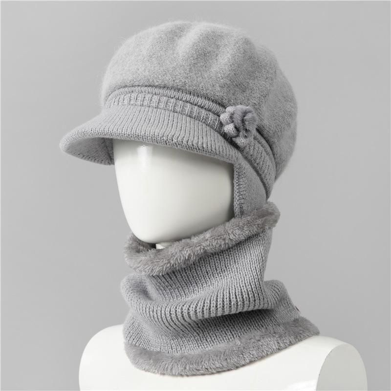Wool Hat Women's Autumn and Winter Fleece Warm Hat, Ear Protection, Cold Protection, Thickened Knitted Hat