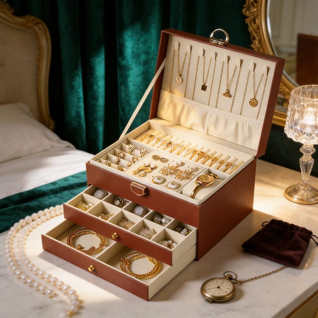 Vintage Jewelry Box High End Exquisite Storage For Necklaces And Earrings For Gift Giving
