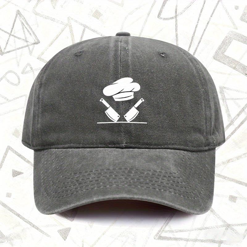pc Vintage Washed Chefs Hat and Knife Baseball Cap Solid Baseball Cap for Men and Women Suitable for All Seasons Ideal Gif