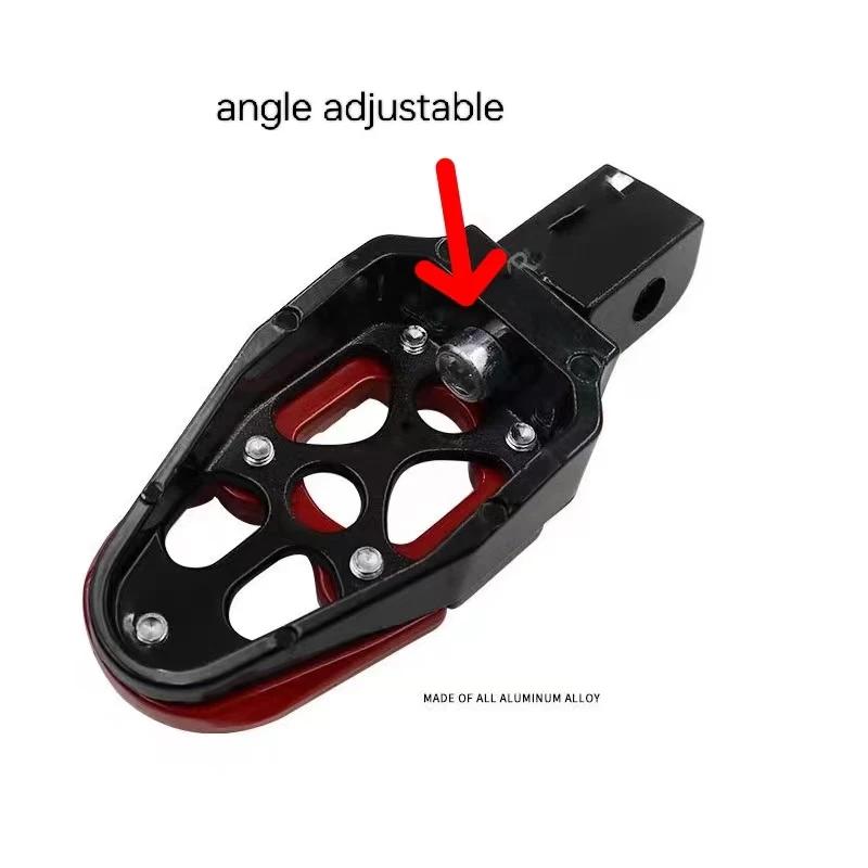 Universal Aluminum Alloy Foot Pedals Angle Adjustable for Motorcycle Scooter ATV E-Bike Foot Rests Foot Pegs