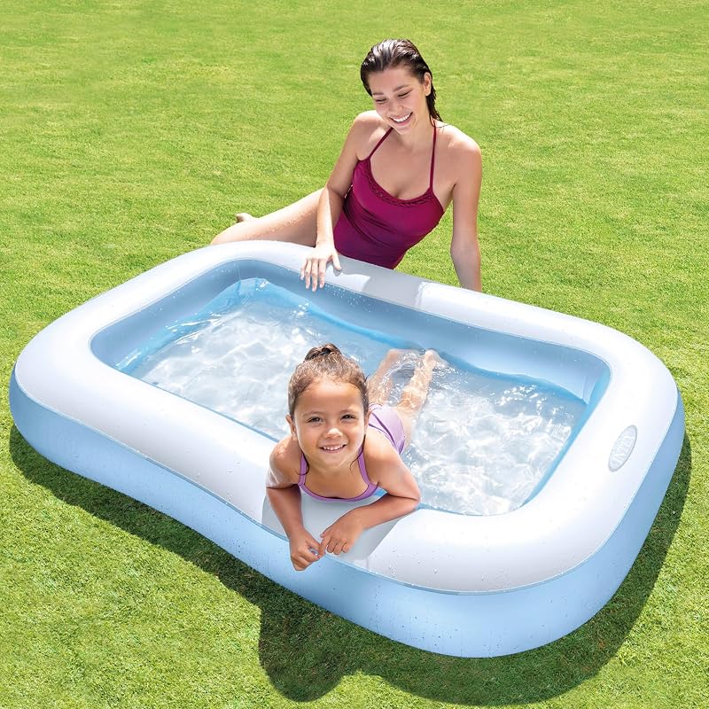 INTEX Rectangular Baby Pool 166cm X 100cm X 25cm Light Blue 57403NP