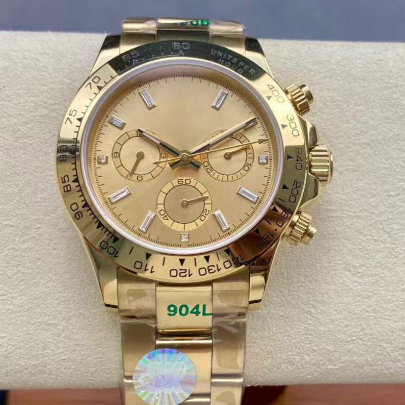 Rolex Daytona 40mm Diamond-Inlaid Multifunctional Automatic Mechanical Men's Watch.