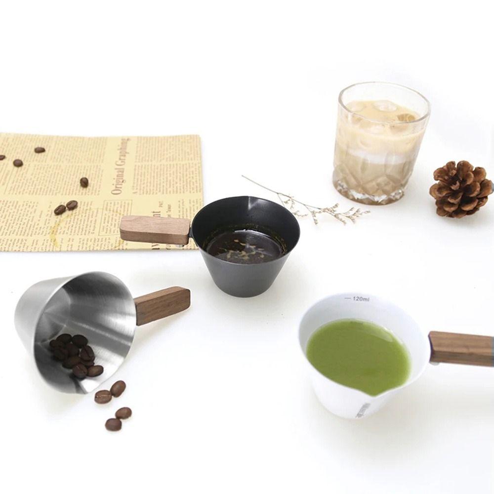 Wood Handle Scaled Coffee Pouring Cup Coffee Extraction Mug  Coffee Measurements