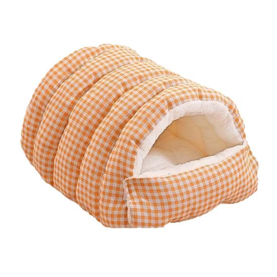 

Кошачье гнездо-кровать Зимняя теплая пещера для питомца Домик-палатка с мягкой плюшевой подстилкой для домашних кошек и щенков Съемная моющаяся S жёлтый