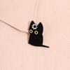 Loading Spiral Black Cat Enamel Pin Funny Brain Crash Brooch Meme Cat Lapel Badge For Backpacks Jewelry Gifts For Friends