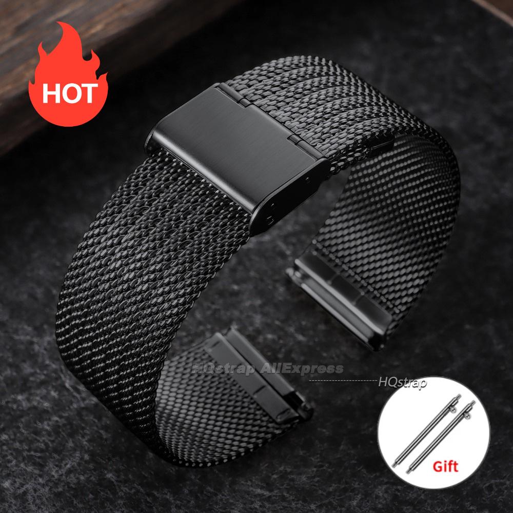 0.6 Milanese Mesh Watch Strap 18mm 20mm 22mm Universal Bracelet for Seiko for DW Sport Stainless Steel Wristband Accessories