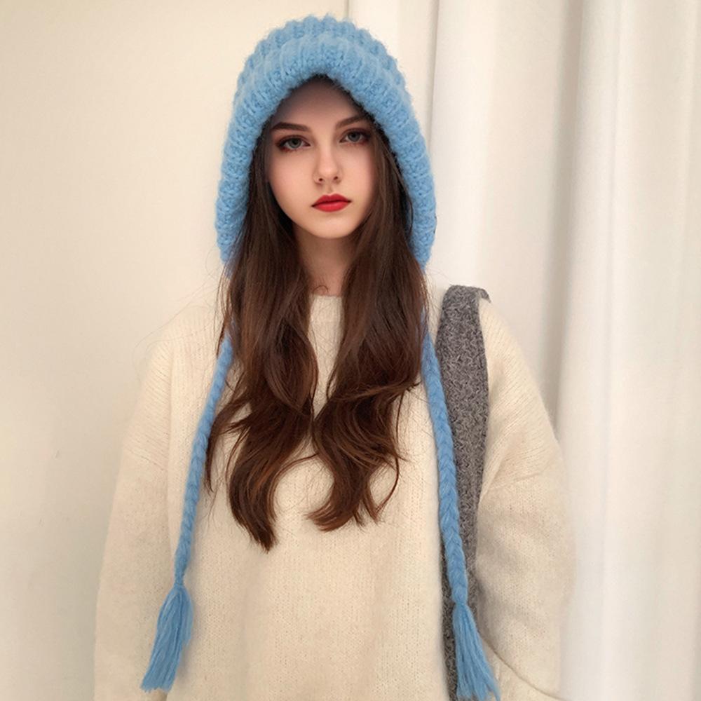 Autumn and Winter Colorful Knitted Hat Ins Loose American Retro Lazy Style Couple Knitted Tassel Hat