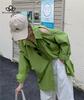 Loose All-Match Long-Sleeved Shoulder Shirt Woman Casual Elegant Fashion Green Loose Long Shirt