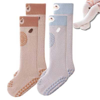 Baby Knee Baby Tights for Crawling and Walking Practice [mo Moon] Socks, Non-Slip (A Penguin/Bear)