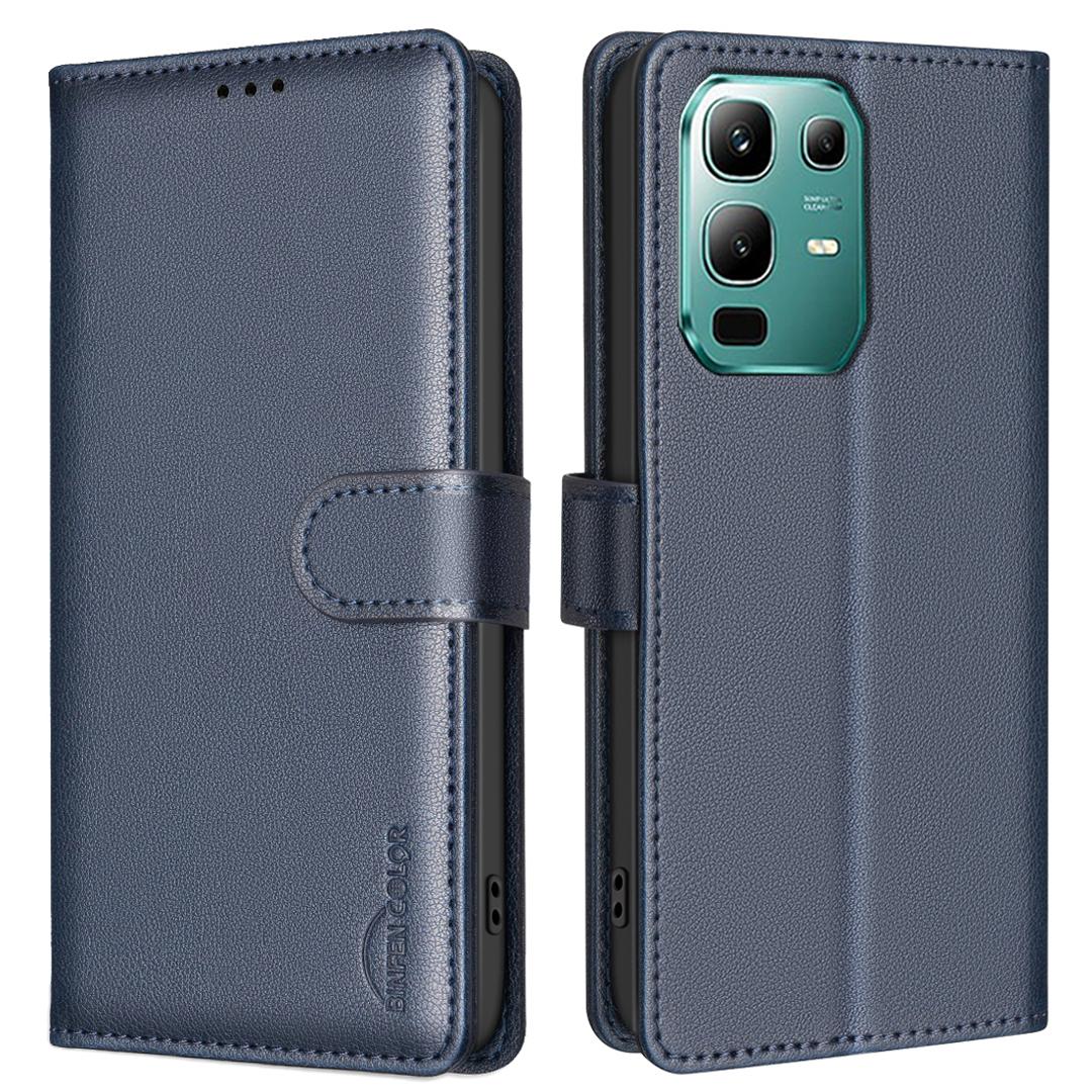 

BINFEN COLOR BF32 For Infinix Note 50x 5G Leather Case Wallet RFID Blocking Phone Cover E