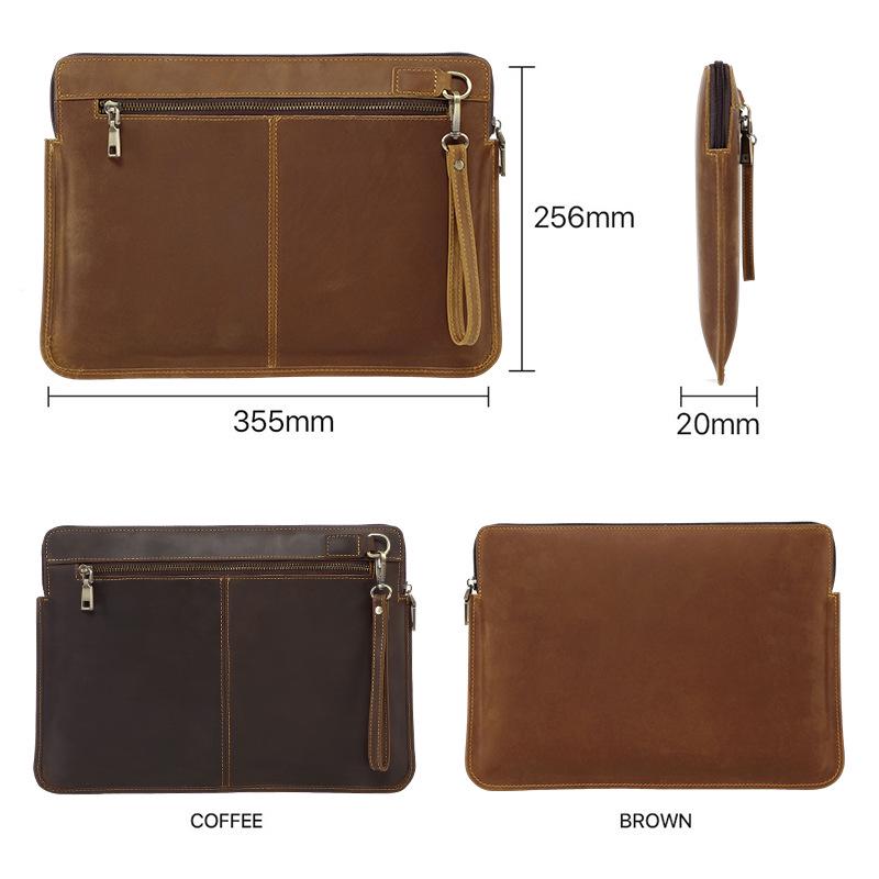 Compatible with New MacBook Pro 14, Genuine Leather Protective Case and Cowhide Inner Sleeve.