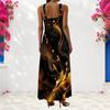 Women Plus Size Scoop Neck Strappy Sleeveless Colorful Printed A Line Maxi Dress