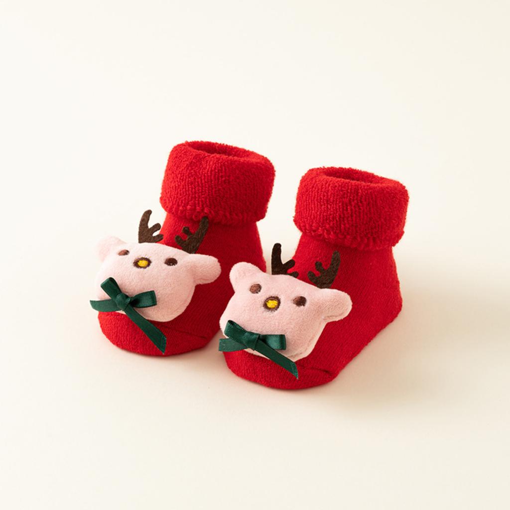 Christmas And Winter Baby Warm Fleece Red Loop - Floor Socks And Walking Socks
