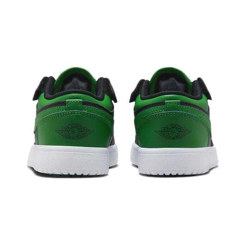 Air Jordan 1 Low Alt PS kids low-top basketball shoes black/green BQ6066-065