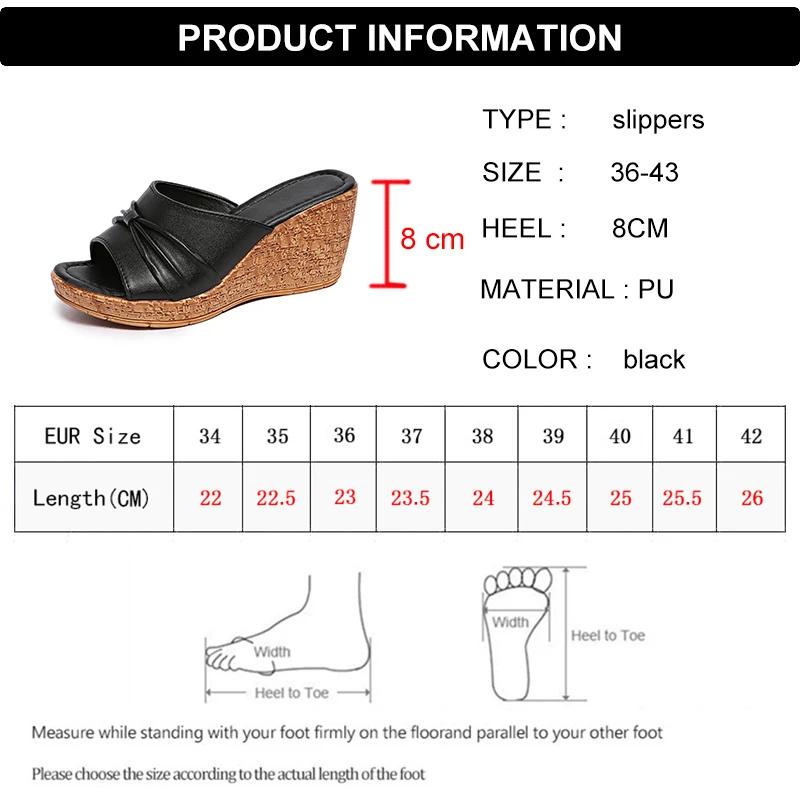 Fashion Large Size Women Shoes Summer 2025 Ladies Wedge Sandals Platform Thick Bottom Slippers New Women Peep Toe Non Slip Beach Sandles