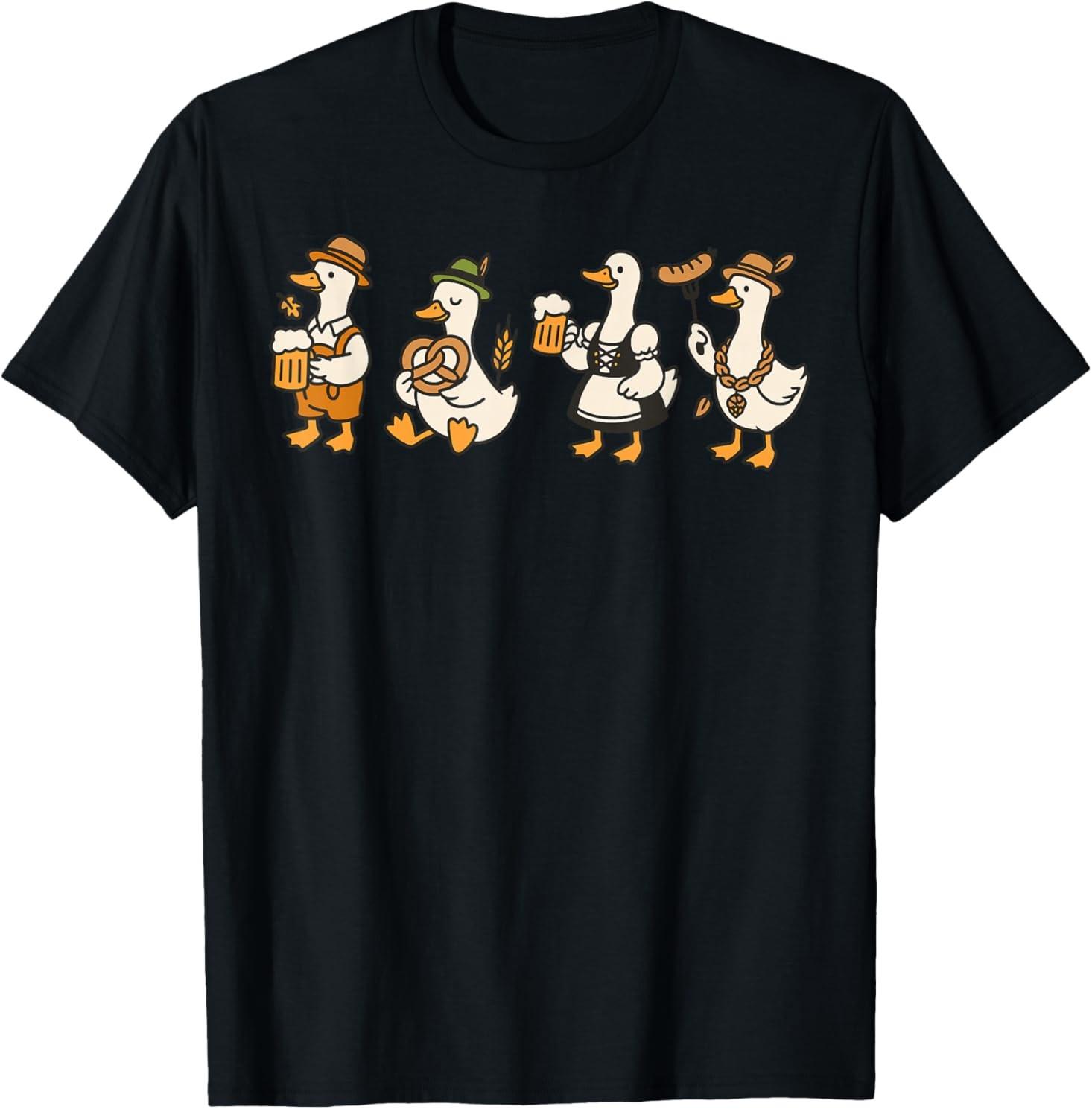 Oktoberfest Just a Fest Goose German Beer Prost Drinking T-Shirt Mens Womens Tees Top 4XL