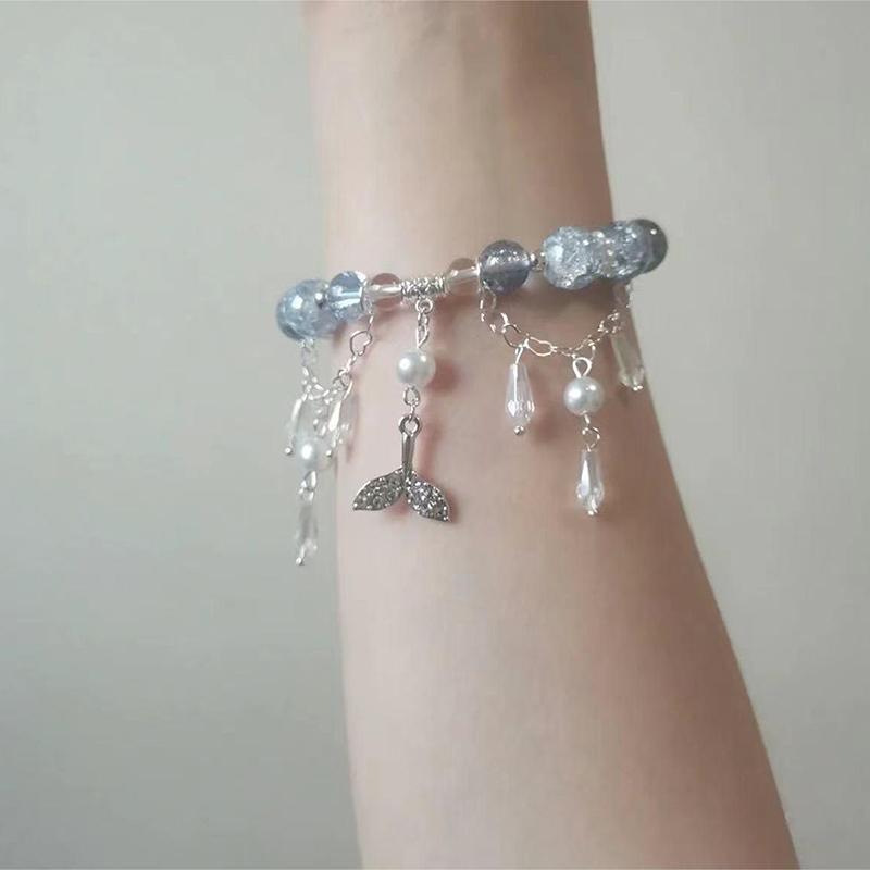 Bracelets d'été Doux Romantiques à Pompons de Perles Pour Filles Fait Main Chaîne de Poignet Fraîche Bijoux d'Amitié Cadeaux