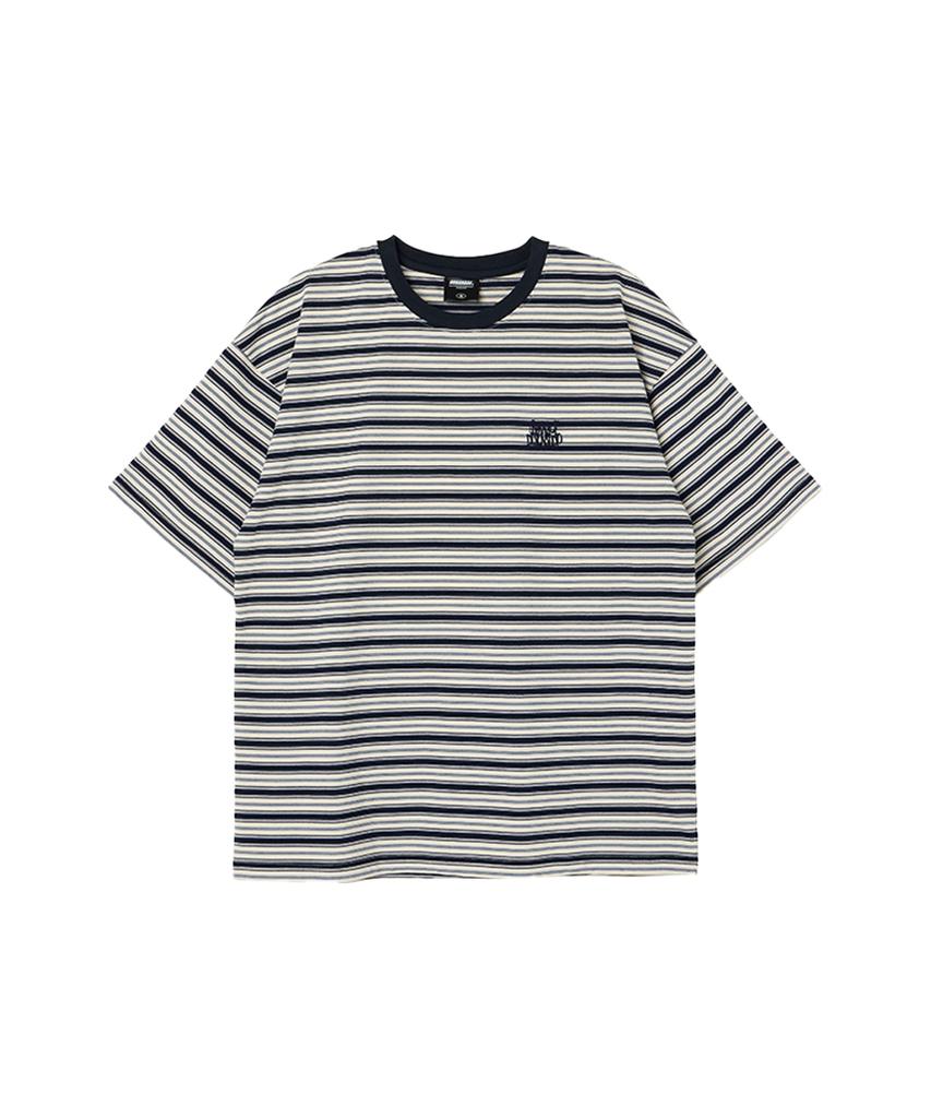URBANAGE [2Pack] Multi-Stripe Oversized Short Sleeve_2Color