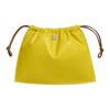 Pilo Fecho de Cordão Couro de Cordeiro Milo e Couro de Bezerro Swift Necessaire Clutch Bolsa Feminina Amarelo Limão H083138CKAK