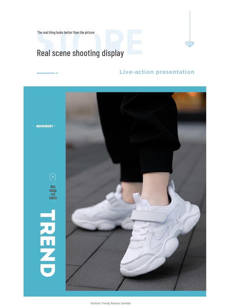 2025 Autumn Kids' White School Casual Shoes for Boys & Girls
