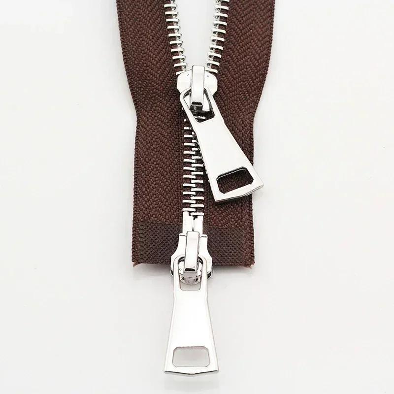 1-5 Stück 5# Metallreißverschlüsse 70/90/120cm Zweischieber Offener Reißverschluss für Daunenjacke Auto-Lock Reißverschluss Nähzubehör für Bekleidung