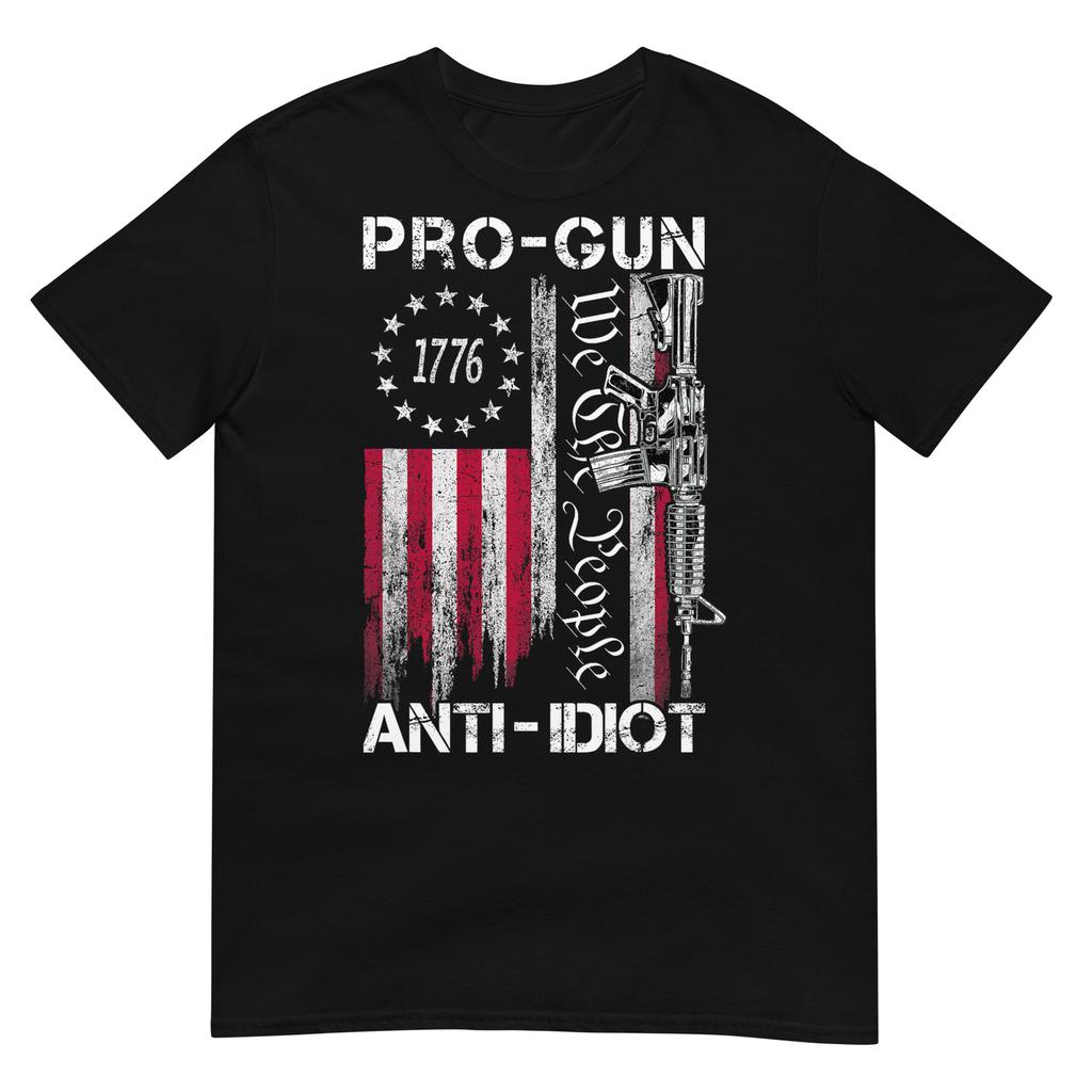 Pro Gun Anti Idiot Shirt Vintage Usa Flag 2nd Aunisexdunisext Tshirt
