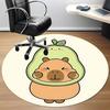 1PC Capybara Office Round Area Rug, Mat Suitable For Office, Under Office Chairs Bedroom Living Room Home Decor, Room Deco