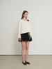 GENERALIDEA Tie-Up Loose Fit Boat Neck T-Shirt [Ivory] / Gf1Lts504