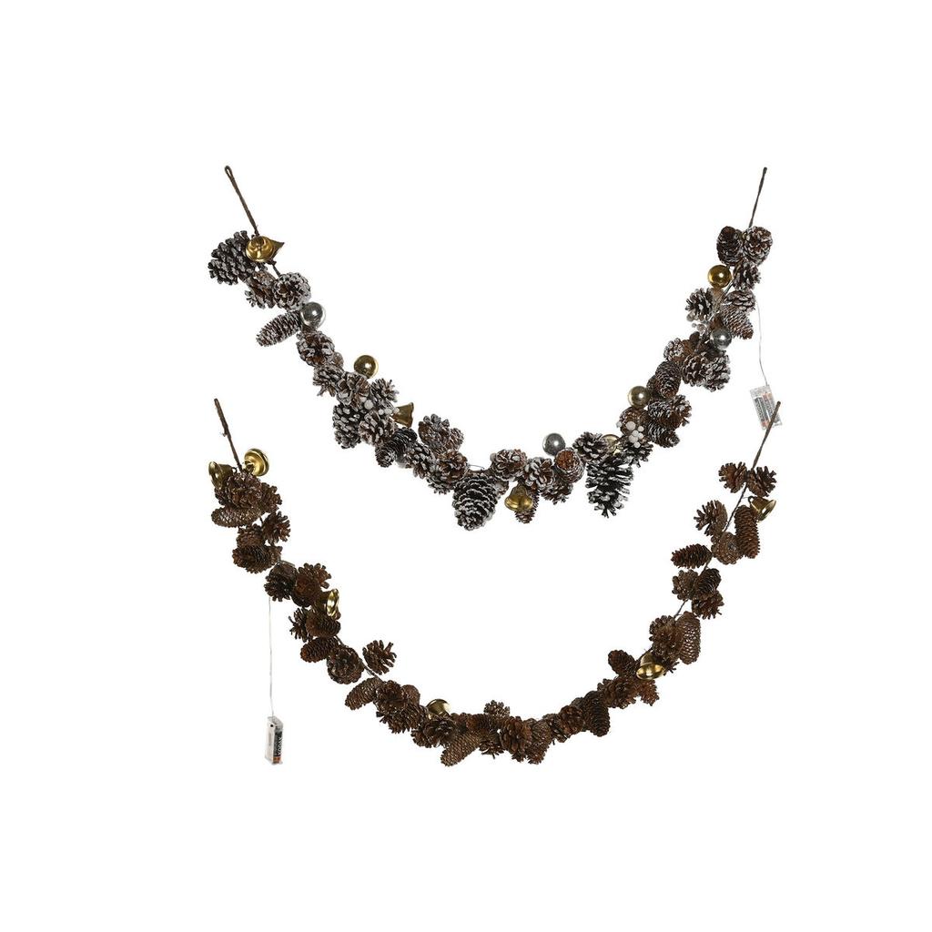 Christmas Garland Home ESPRIT Golden Silver Natural 8 X 8 X 120 Cm (2 Units)