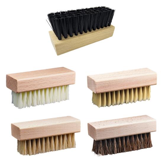 Cleaning Brush with Firm Grip Dry Wet Cleaning Soft Natural Bristles Multifunctional Square Beech Wood Design Cleaning Scrubber