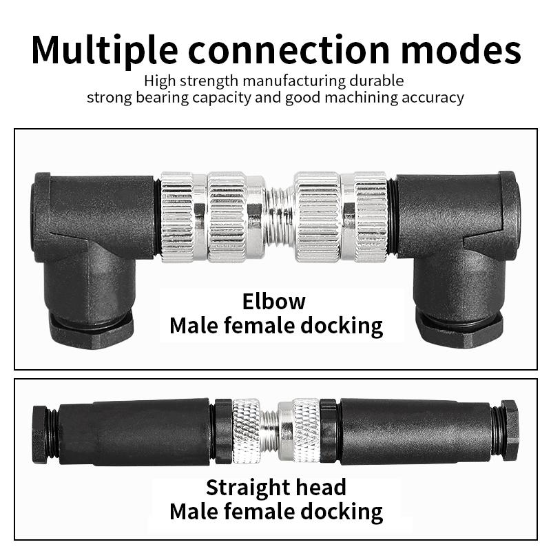 KRE 3/4/5/6/8 Pin Male Female Straight Aviation Plug Socket Sensor Cable M8 Waterproof Connectors