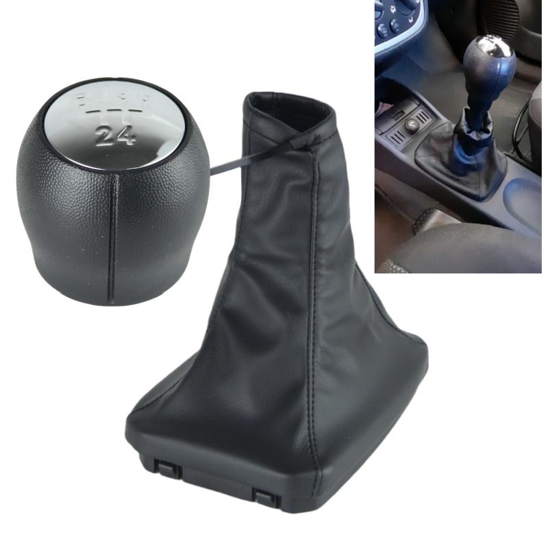 For OPEL CORSA C (01-06) TIGRA B (04-12) COMBO C(01-11) Car Gear Shift Knob Head Leather Gaiter Boot Cover Handbrake Case Collar