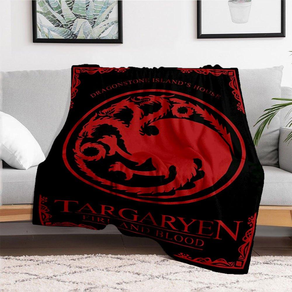 Targaryen Fire and Blood: The Story of Game of ThronesBlanket Flannel Throw Blanket for Sofa, Bed, Travel, Camping, Office, Couch, Chair, An