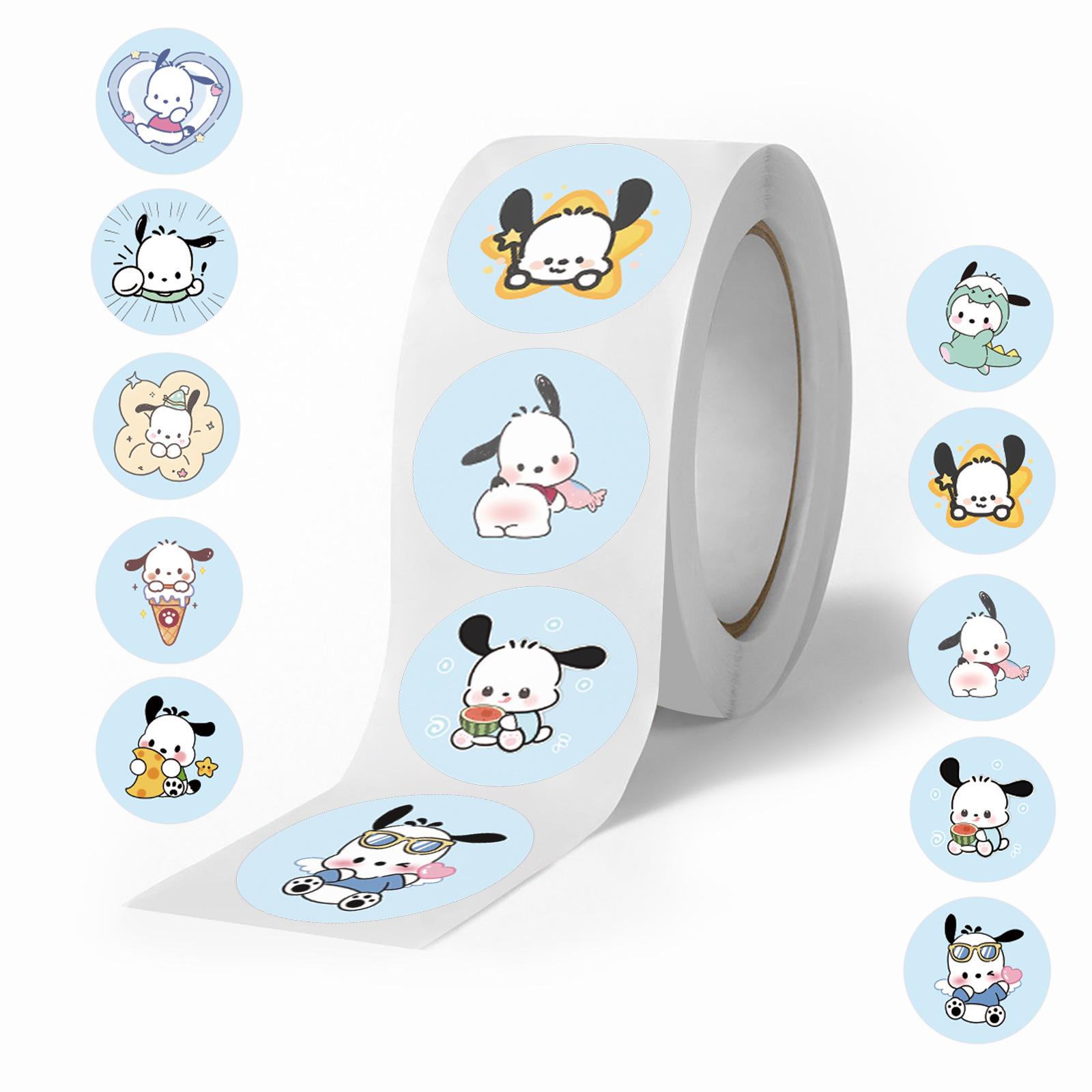 500 Cartoon Pacha Dog Stickers/Roll - Decorative Sealing Stickers for Student Notebooks