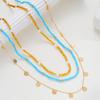 3Pcs Bohemian Multilayer Rice Beaded Tassel Waist Chain Vintage Imitation Pearl Blue Gold Color Body Chain Summer Bikini Jewelry