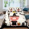 Cartoon Cute Pink Pig Duvet Cover for Children Boys Girls Microfiber Pigs Floral Cartoon Farm Animals Theme Bedroom Decorations
