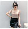 2024 Women's Summer Square Neck Slimming T-Shirt with Short Sleeves