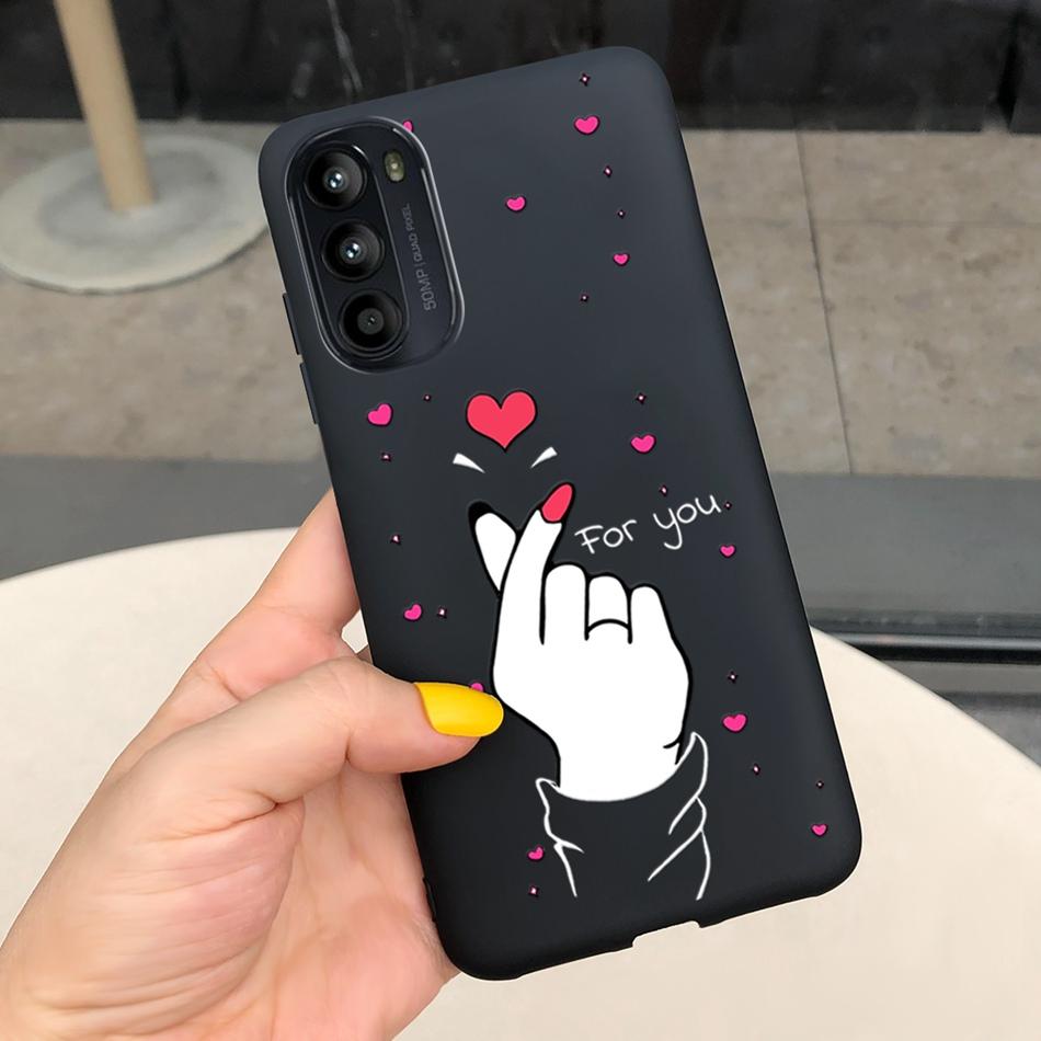 For Moto G52 Case G22 2022 Fashion Girl Flower Pattern Black Silicone Soft Phone Cover For Motorola Moto G52 G52 Cover G42 4G