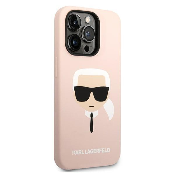 Karl Lagerfeld KLHMP14XSLKHLP iPhone 14 Pro Max 6.7" hardcase light pink/light pink Silicone Karl`s Head Magsafe
