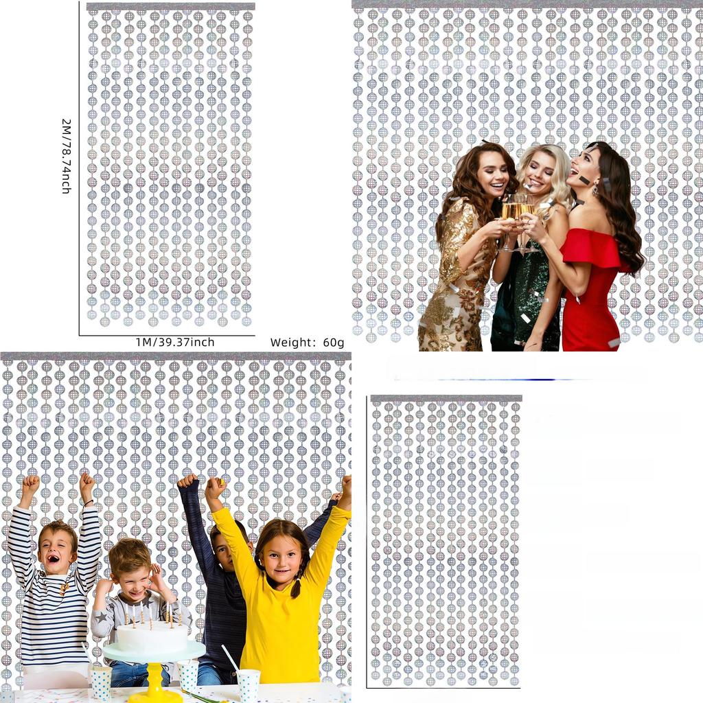 Silver Ball Disco Rain Curtain For Stunning Birthday Party Decor And Wedding Backdrop