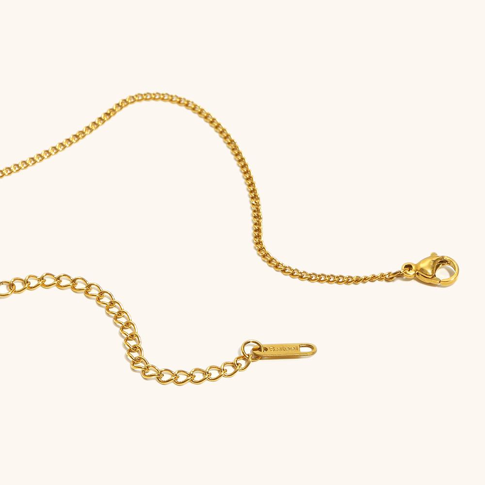 18K Gold-Plated Stainless Steel Cross Salmon Pendant Necklace for Women