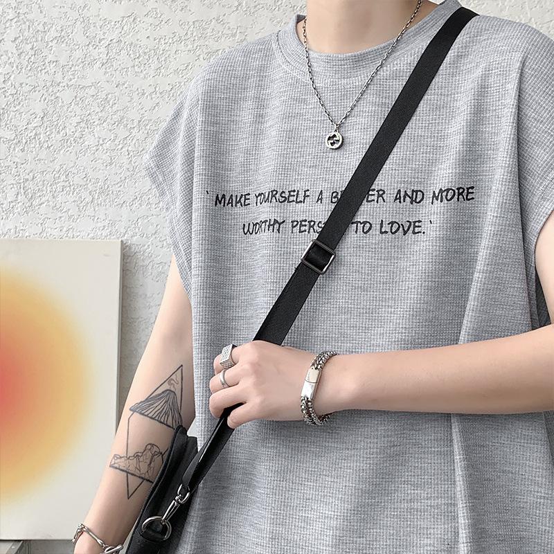 

Мужской летний модный комплект шорт свободного кроя и футболки с коротким рукавом для подростков XXL светло-серый