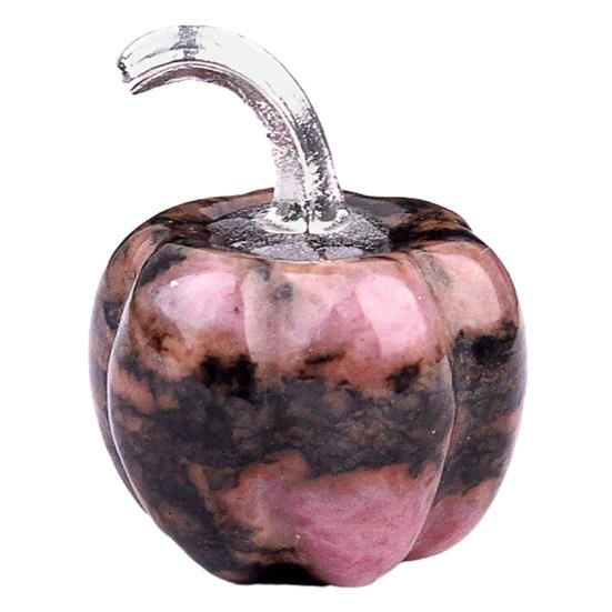 Natural Stone Pumpkin Figurine Mini Carved Gemstone Pumpkin Statue Healing Stones Ornaments for Fall Harvest Thanksgiving Halloween Home Decor
