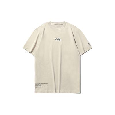 Li Ning Letter Print Sports Crew Neck Short Sleeve T-Shirt Men Tops Silver-Fish-Gray AHSR079-2
